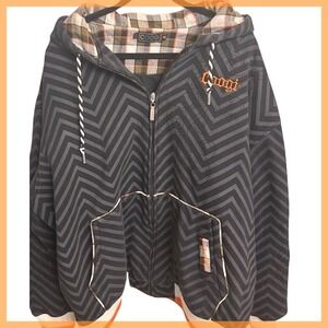 Rare Unique COOGI Mens Sz. 4XL Full Zip Hoodie‎ Multicolor Retro Print Logo Hood